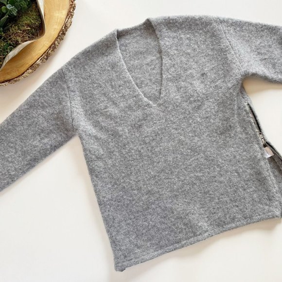 • Michelle Mason Alpaca Merino Wool Zip Sweater • - Picture 1 of 14